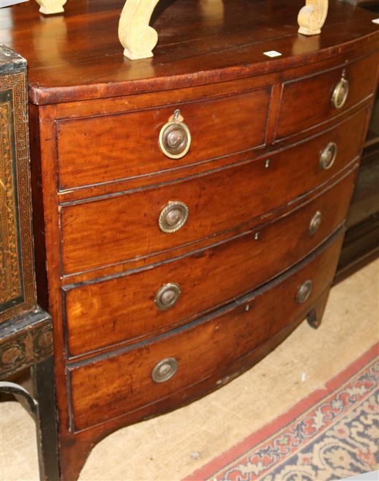 Georgian mahogany bow front chest of drawers